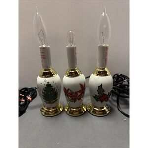 Vintage Catalina Lighting, 3 Christmas 9"  Accent Lamps